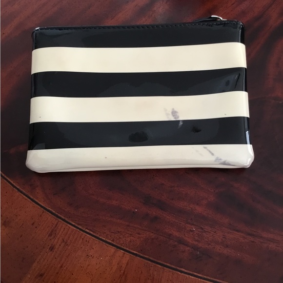 Kate Spade Black  Patent leather  & White Stripped  Wallet $45 - Picture 3 of 7